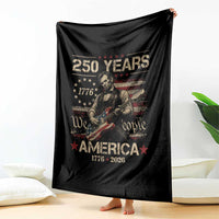 Abraham Lincoln Playing Guitar 250th Anniversary Throw Blanket 250 Years 1776 2026 4th July USA Flag We The People