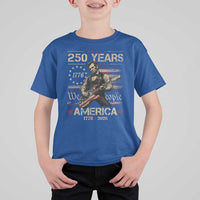 Abraham Lincoln Playing Guitar 250th Anniversary T Shirt For Kid 250 Years 1776 2026 4th July USA Flag We The People