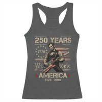 Abraham Lincoln Playing Guitar 250th Anniversary Racerback Tank Top 250 Years 1776 2026 4th July USA Flag We The People