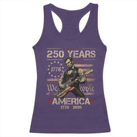 Abraham Lincoln Playing Guitar 250th Anniversary Racerback Tank Top 250 Years 1776 2026 4th July USA Flag We The People