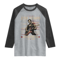 Abraham Lincoln Playing Guitar 250th Anniversary Raglan Shirt 250 Years 1776 2026 4th July USA Flag We The People