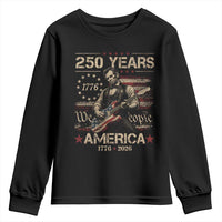 Abraham Lincoln Playing Guitar 250th Anniversary Youth Sweatshirt 250 Years 1776 2026 4th July USA Flag We The People