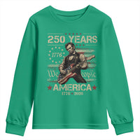 Abraham Lincoln Playing Guitar 250th Anniversary Youth Sweatshirt 250 Years 1776 2026 4th July USA Flag We The People