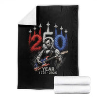 Vintage Abraham Lincoln Abe Lincoln Playing Guitar 250 Years Throw Blanket 1776 2026 Humor Patriotic