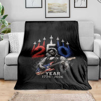 Vintage Abraham Lincoln Abe Lincoln Playing Guitar 250 Years Throw Blanket 1776 2026 Humor Patriotic