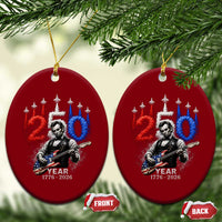 Vintage Abraham Lincoln Abe Lincoln Playing Guitar 250 Years Ceramic Ornament 1776 2026 Humor Patriotic
