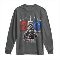 Vintage Abraham Lincoln Abe Lincoln Playing Guitar 250 Years Long Sleeve Shirt 1776 2026 Humor Patriotic