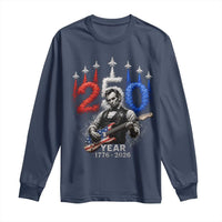 Vintage Abraham Lincoln Abe Lincoln Playing Guitar 250 Years Long Sleeve Shirt 1776 2026 Humor Patriotic