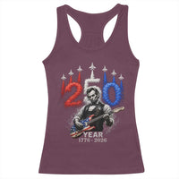 Vintage Abraham Lincoln Abe Lincoln Playing Guitar 250 Years Racerback Tank Top 1776 2026 Humor Patriotic