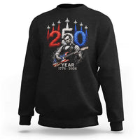 Vintage Abraham Lincoln Abe Lincoln Playing Guitar 250 Years Sweatshirt 1776 2026 Humor Patriotic