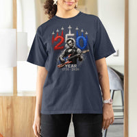 Vintage Abraham Lincoln Abe Lincoln Playing Guitar 250 Years T Shirt For Women 1776 2026 Humor Patriotic