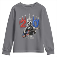 Vintage Abraham Lincoln Abe Lincoln Playing Guitar 250 Years Youth Sweatshirt 1776 2026 Humor Patriotic