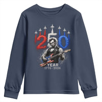 Vintage Abraham Lincoln Abe Lincoln Playing Guitar 250 Years Youth Sweatshirt 1776 2026 Humor Patriotic