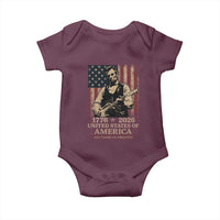 Vintage Abraham Lincoln Abe Lincoln Playing Guitar 250 Years Baby Onesie 1776 2026 Humor Patriotic USA Flag