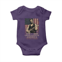 Vintage Abraham Lincoln Abe Lincoln Playing Guitar 250 Years Baby Onesie 1776 2026 Humor Patriotic USA Flag