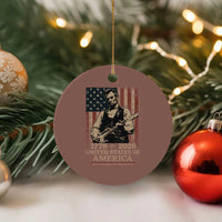 Vintage Abraham Lincoln Abe Lincoln Playing Guitar 250 Years Ceramic Ornament 1776 2026 Humor Patriotic USA Flag