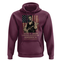 Vintage Abraham Lincoln Abe Lincoln Playing Guitar 250 Years Hoodie 1776 2026 Humor Patriotic USA Flag
