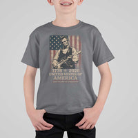 Vintage Abraham Lincoln Abe Lincoln Playing Guitar 250 Years T Shirt For Kid 1776 2026 Humor Patriotic USA Flag