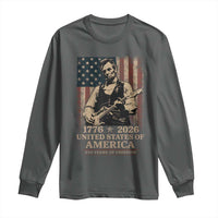 Vintage Abraham Lincoln Abe Lincoln Playing Guitar 250 Years Long Sleeve Shirt 1776 2026 Humor Patriotic USA Flag
