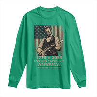 Vintage Abraham Lincoln Abe Lincoln Playing Guitar 250 Years Long Sleeve Shirt 1776 2026 Humor Patriotic USA Flag