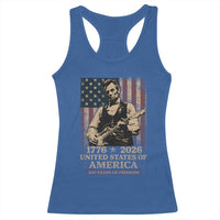 Vintage Abraham Lincoln Abe Lincoln Playing Guitar 250 Years Racerback Tank Top 1776 2026 Humor Patriotic USA Flag