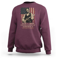 Vintage Abraham Lincoln Abe Lincoln Playing Guitar 250 Years Sweatshirt 1776 2026 Humor Patriotic USA Flag