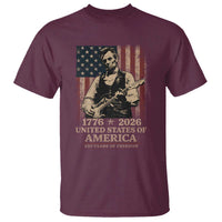 Vintage Abraham Lincoln Abe Lincoln Playing Guitar 250 Years T Shirt 1776 2026 Humor Patriotic USA Flag