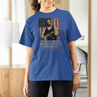 Vintage Abraham Lincoln Abe Lincoln Playing Guitar 250 Years T Shirt For Women 1776 2026 Humor Patriotic USA Flag