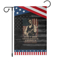 Vintage Abraham Lincoln Abe Lincoln Playing Guitar 250 Years Patriotic Garden Flag 1776 2026 Humor Patriotic USA Flag