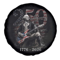 Vintage George Washington Playing Guitar 250 Years Spare Tire Cover 1776 2026 Humor Patriotic USA Flag
