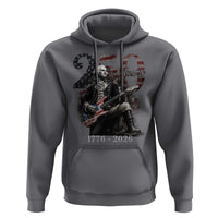 Vintage George Washington Playing Guitar 250 Years Hoodie 1776 2026 Humor Patriotic USA Flag
