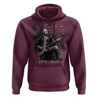 Vintage George Washington Playing Guitar 250 Years Hoodie 1776 2026 Humor Patriotic USA Flag