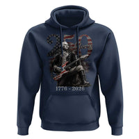 Vintage George Washington Playing Guitar 250 Years Hoodie 1776 2026 Humor Patriotic USA Flag