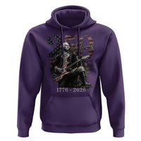 Vintage George Washington Playing Guitar 250 Years Hoodie 1776 2026 Humor Patriotic USA Flag