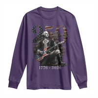 Vintage George Washington Playing Guitar 250 Years Long Sleeve Shirt 1776 2026 Humor Patriotic USA Flag