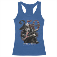 Vintage George Washington Playing Guitar 250 Years Racerback Tank Top 1776 2026 Humor Patriotic USA Flag