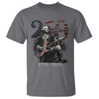 Vintage George Washington Playing Guitar 250 Years T Shirt 1776 2026 Humor Patriotic USA Flag