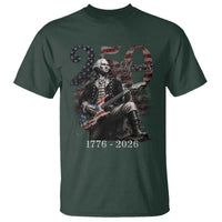 Vintage George Washington Playing Guitar 250 Years T Shirt 1776 2026 Humor Patriotic USA Flag