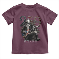 Vintage George Washington Playing Guitar 250 Years Toddler T Shirt 1776 2026 Humor Patriotic USA Flag