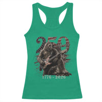 Vintage Bigfoot Playing Guitar 250 Years Racerback Tank Top 1776 2026 Bigfoot Patriotic USA Flag Sasquatch