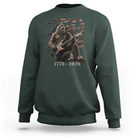 Vintage Bigfoot Playing Guitar 250 Years Sweatshirt 1776 2026 Bigfoot Patriotic USA Flag Sasquatch