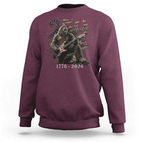 Vintage Bigfoot Playing Guitar 250 Years Sweatshirt 1776 2026 Bigfoot Patriotic USA Flag Sasquatch