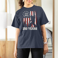Vintage Bigfoot USA 250th Anniversary T Shirt For Women 250 Years Of Freedom US Flag Independence Day 4th July Patriotic