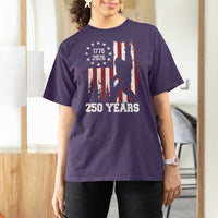 Vintage Bigfoot USA 250th Anniversary T Shirt For Women 250 Years Of Freedom US Flag Independence Day 4th July Patriotic