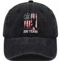 Vintage Bigfoot USA 250th Anniversary Washed Cotton Baseball Cap 250 Years Of Freedom US Flag Independence Day 4th July Patriotic