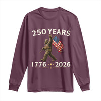 Bigfoot USA 250th Anniversary Long Sleeve Shirt Sasquatch 250 Years Vintage American Flag Patriotic 4th of July