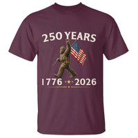 Bigfoot USA 250th Anniversary T Shirt Sasquatch 250 Years Vintage American Flag Patriotic 4th of July