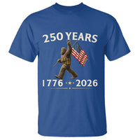 Bigfoot USA 250th Anniversary T Shirt Sasquatch 250 Years Vintage American Flag Patriotic 4th of July