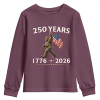 Bigfoot USA 250th Anniversary Youth Sweatshirt Sasquatch 250 Years Vintage American Flag Patriotic 4th of July