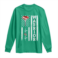 Cool Heart Surgery Warrior Long Sleeve Shirt Coronary Bypass Artery Open Heart Surgery Heartbeat American Flag